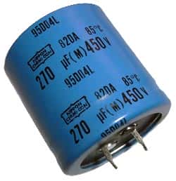 270uF 450V Radial Snap  Mount Electrolytic Capacitor Nippon 82DA271M450MC - click for details