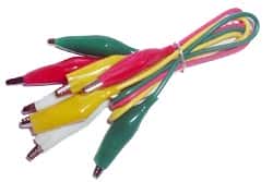 Extra Small Alligator Clip Test Leads Set of 8 Clips - 1 ft Cables - click for details
