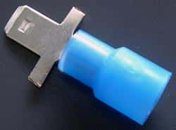 Solderless Crimp Terminals 0.187 Quick Connect Blue Lug M Connectors - click for details