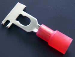 Solderless Crimp Terminals 0.25 Snap Spade Red Lug Connectors - click for details