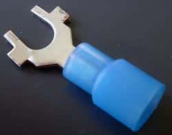 Solderless Crimp Terminals 0.3 Spade Blue Lug Connectors - click for details