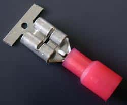 Solderless Crimp Terminals 0.25 Quick Connect Red Lug F Connectors - click for details
