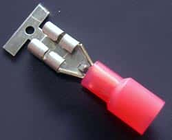 Solderless Crimp Terminals 0.187 Quick Connect Red F Lug Connectors - click for details