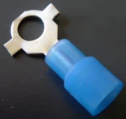 Solderless Crimp Terminals 0.3 Ring Blue Stud 10 Connectors - click for details
