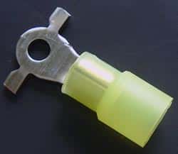 Solderless Crimp Terminals 0.3 Ring Yellow Stud 6 Connectors - click for details