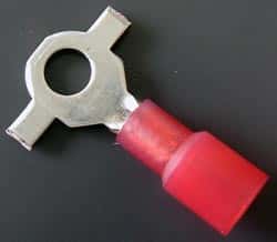 Solderless Crimp Terminals 0.3 Ring Red Stud 8 Connectors - click for details