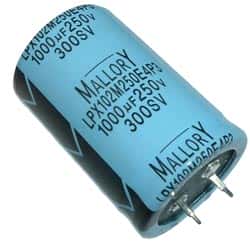 1000uF 250V Radial Snap In Electrolytic Capacitor Mallory LPX102M250E4P3 - click for details