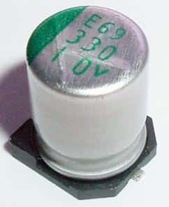 330uF 10V SMT Aluminum Electrolytic Capacitor NSPE331M10V8X10.8TR13 - click for details