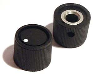 Black Plastic Ribbed Small Indicator Knob