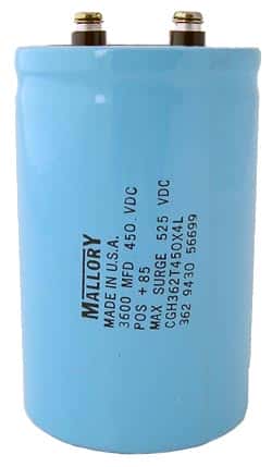 3600uF 450V Computer Grade Capacitor Mallory CGH362T450X4L - click for details