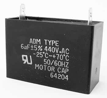 6uF 440VAC Motor Run Capacitor ADM440A605J - click for details