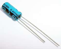 0.47uF .47uF 50V Radial Electrolytic Capacitor Lelon - click for details