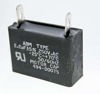 2.2uF 250VAC Motor Capacitor ADM250A225J - click for details
