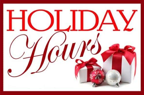 West Florida Components Holiday Hourse Holiday Hours