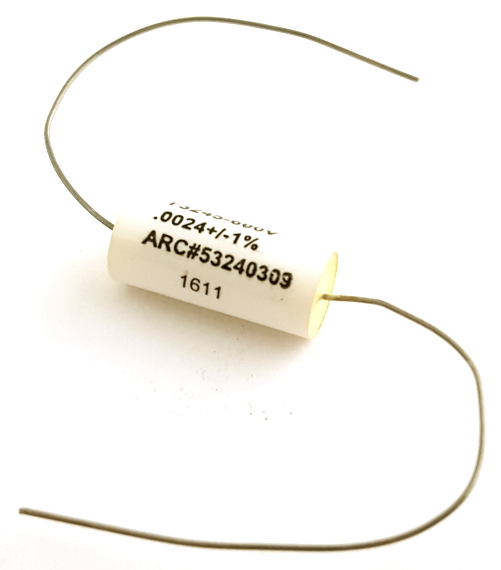 0.0024uF .0024 uF 600V Axial Polyester Film Capacitor Electrocube® T3245-600V