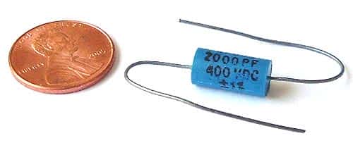.002uF .002 uF 400V 1% Axial Film Capacitors