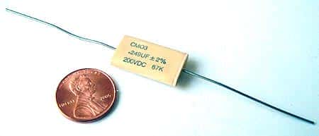 .249uF .249 uF 200V 2% Axial Film Capacitors