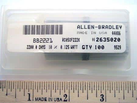 1/8W 2.2K ohm 10% Carbon Comp Resistors