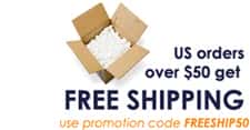 Free shipping for US orders over $50!