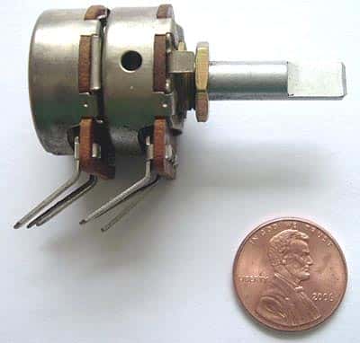 50K ohm Dual Ganged Audio Taper Potentiometer 1377815