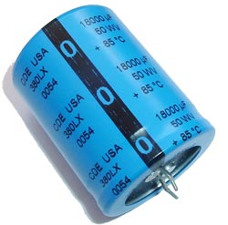 18000uF 50V Snap In Electrolytic Capacitor CDE 380LX183M050A452