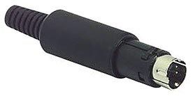 Black Male 8 Pin Mini Din Plug
