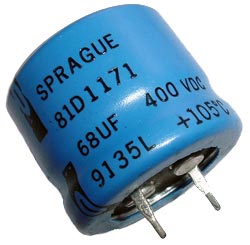 68uF 400V Radial Snap In Electrolytic Capacitor Sprague 81D Series