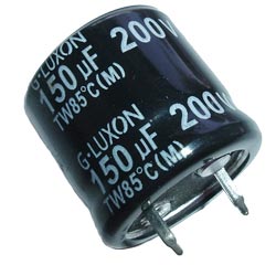 150uF 200V Radial Snap Mount Electrolytic Capacitor G-Luxon®