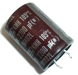2200uF 80V Radial Snap Mount Electrolytic Capacitor Nippon Chemi Con® KMH80VN222M25X35T2