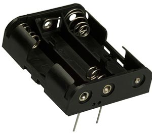 Battery Holder for 3 AA Batteries PC Mount BH3AA