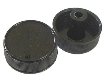 Black Plastic Ribbed Volume Control Stem Knob