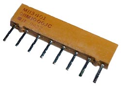 100 ohm 8 Pin SIP Resistor Network Bourns® Military M8340108&#47;M1000JC