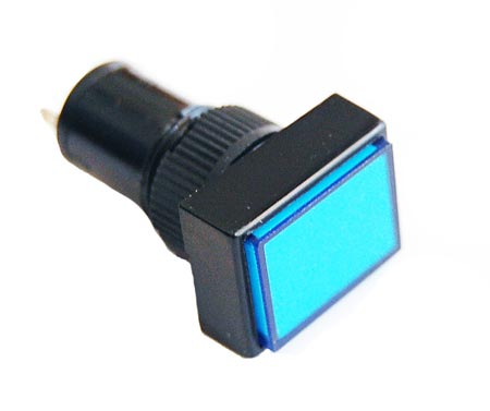 Blue 10mm 12V Rectangular Panel Mount Lamps LED Lights