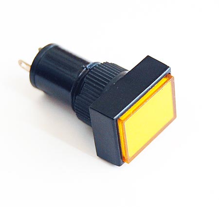 Amber 10mm 12V Rectangular Panel Mount Lamps LED Lights
