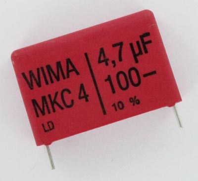 - Wima MKC4 1uF 5 un 63V 20% Pich: 15mm Condensador Metalizado De Policarbonato 1µF 