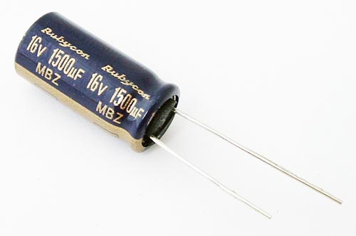 1500 uF 16 V condensateur capacitor X 5  105°C marque/brand RUBYCON 
