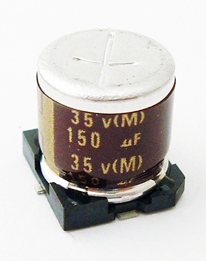 150uF 35V SMT Electrolytic Chip Capacitors Elna RTK-35V151MH11G-RRD