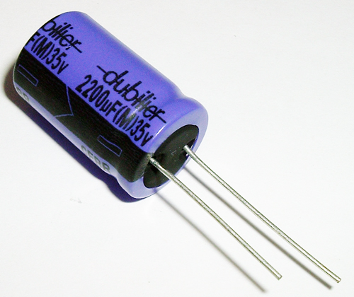 2200uF 35V Radial Aluminum Electrolytic Capacitor Dubilier CEBR220035