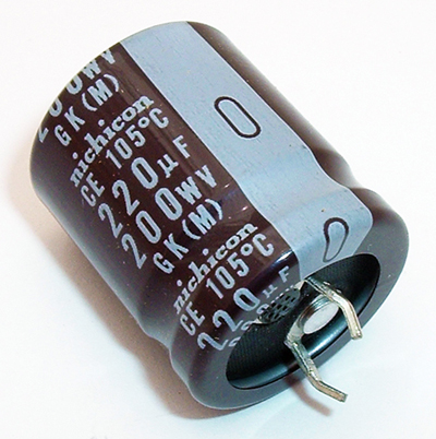 220uF 200V Snap In Electrolytic Capacitor Nichicon LGK2D221MHSZ