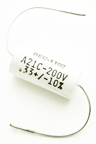 0.33uF 200V Axial Polyester Film Capacitor Midwec A21C-200V.33