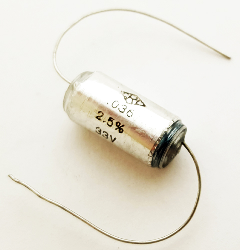 0.036uF 33V 2&#46;5&#37; Axial Polystyrene Capacitor Centralab