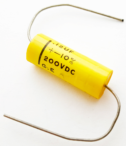 0.12uF .12 uF 200V 10&#37; Axial Polyester Film Capacitor GE 124K200