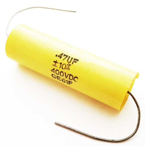 0.47uF .47 uF 400V 10&#37; Axial Polyester Film Capacitor Vintage GE 61F