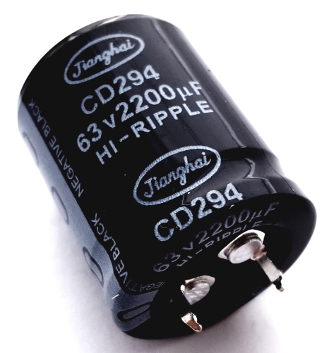 2200uF 63V 20&#37; Snap In Electrolytic Capacitor Jianghai® ECS1JBW222MT4P22530
