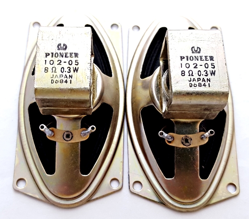 2&#34; x 4&#34; 0.3W Vintage Oval Mini Speakers-Pair Pioneer 102-05