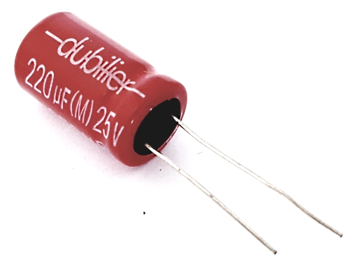 220uF 25V Non Polar Radial Electrolytic Capacitor Dubilier CEBNP22025