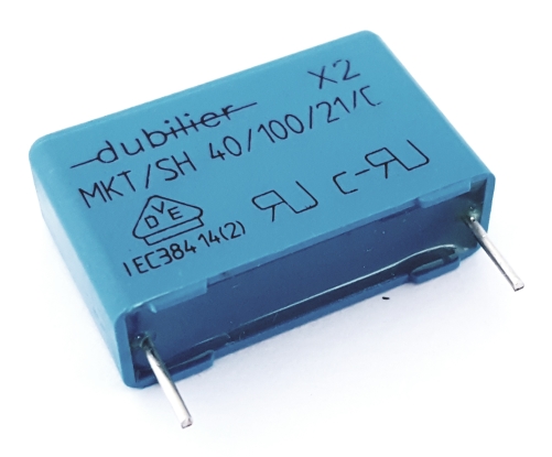 0.22uF 275VAC EMI X2 Safety Box Capacitor Dubilier D2X0.22275M22.5