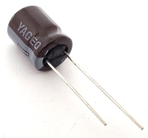 100uF 63V Miniature Radial Electrolytic Capacitor Yageo SE-K100UF63V105C
