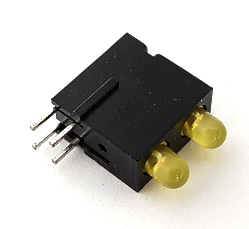 Yellow Dual 3mm LED Lamp PCB Mount Indicator Mentor 1801&#46;7731