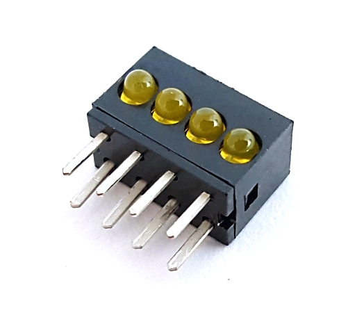 Yellow 2mm Quad LED Circuit Board Indicator Light Bar Dialight 555-4403
